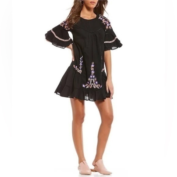 Free People Pavlo Emroidered Smock Dress - Picture 1 of 14